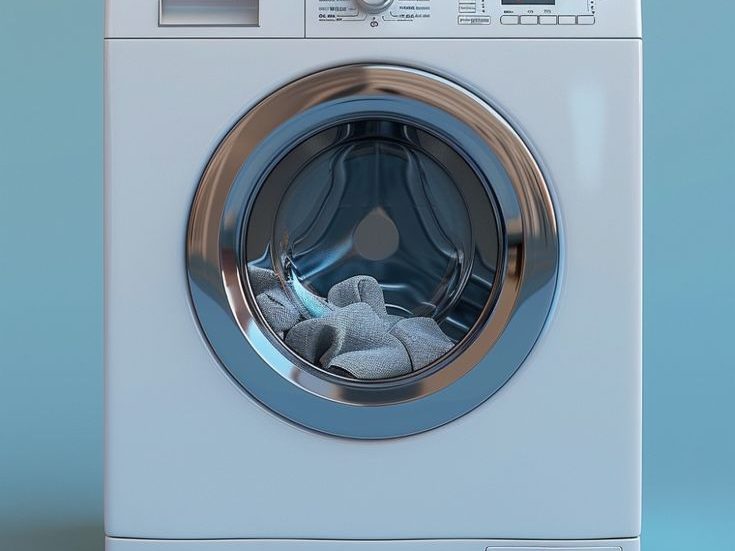 Washing machine with sheets and bedding