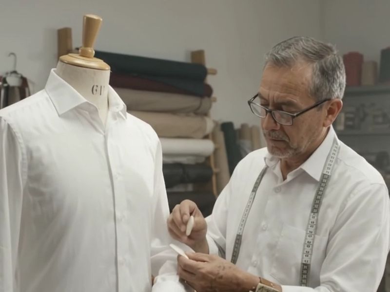 Tailor fitting a shirt: tailoring and alterations in Río Grande